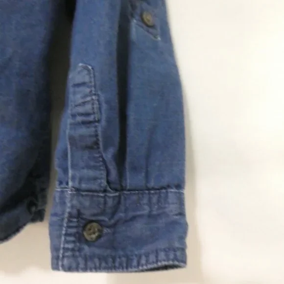 JOE FRESH - Toddler | 4 years | Ombre Denim Button-Up Casual Shirt | Pocket - Picture 13 of 15